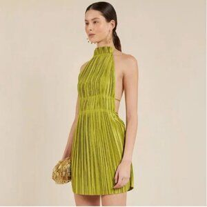 CULT GAIA l Bethanie Plissé Satin Mini Dress with Tags